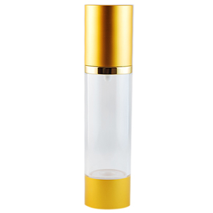 Clear Airless Dispenser with Gold Cap - 50 ml.